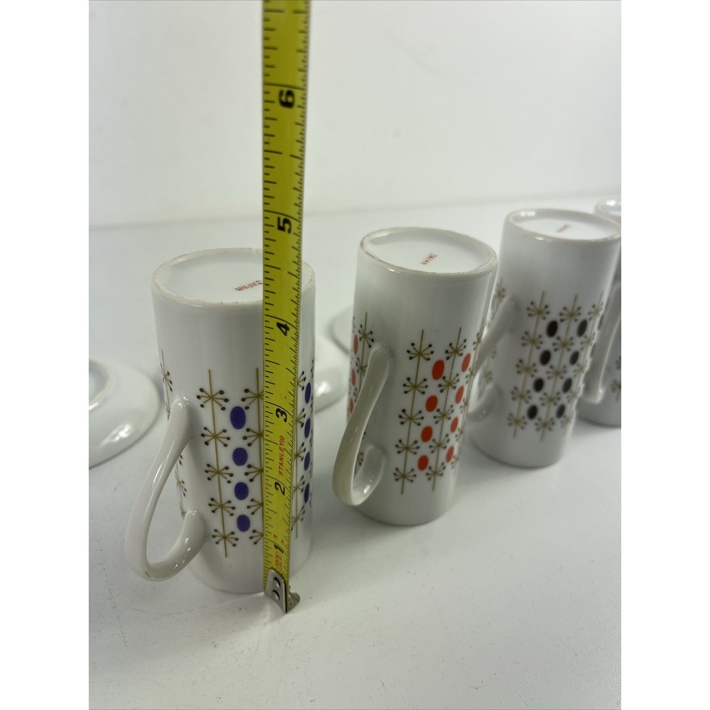 MCM Mid Century Set Of 5 Different Colored Sake, Espresso Drink Cups Atomic Vtg - Picture 14 of 16